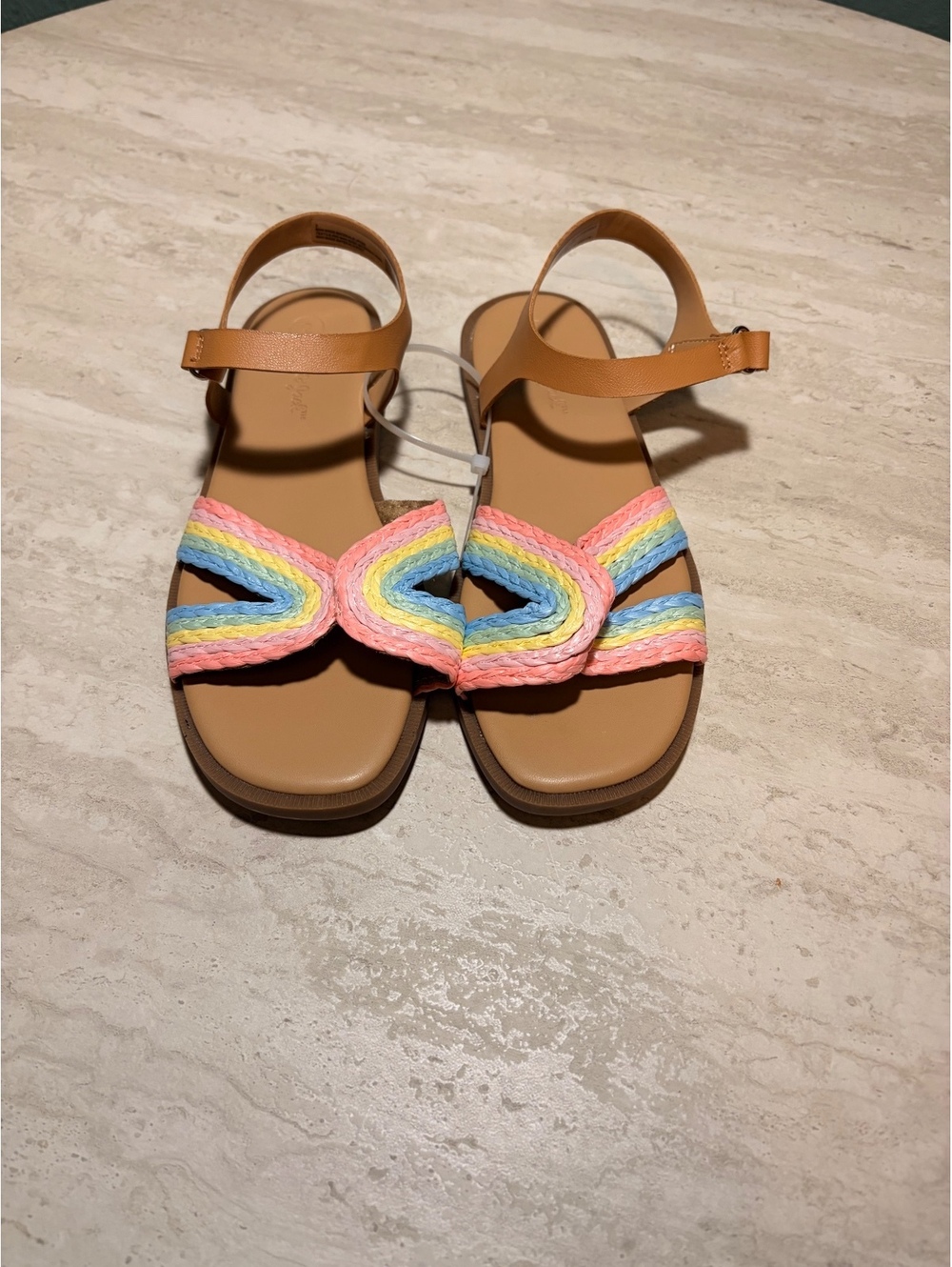 Colorful Braided Strap Flat Sandals with Ankle Strap